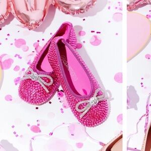 Lola + The Boys Pink Glitter Bow Dress Shoes